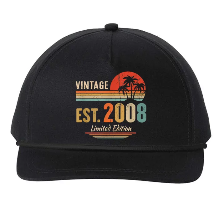 15 Year Old Gifts Vintage 2008 Limited Edition 15th Birthday Snapback Five-Panel Rope Hat