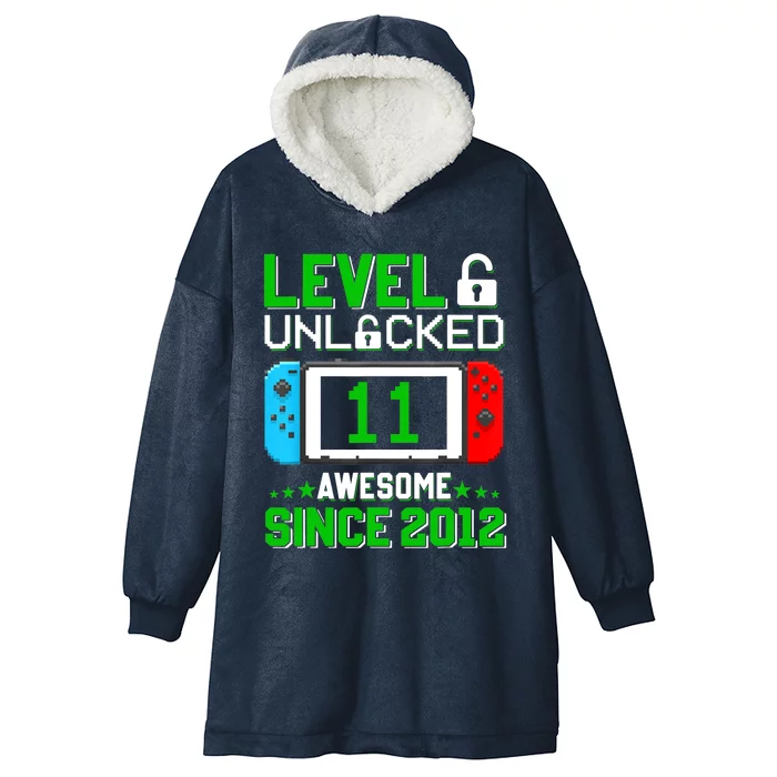 11 Year Old Boy Level 11 Unlocked Awesome 2012 11th Birthday Hooded Wearable Blanket