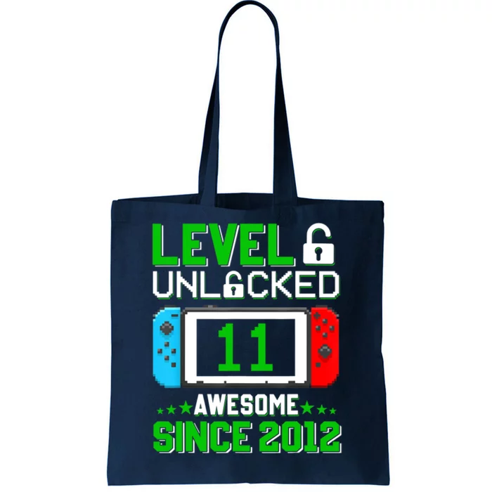 11 Year Old Boy Level 11 Unlocked Awesome 2012 11th Birthday Tote Bag