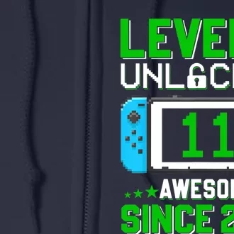 11 Year Old Boy Level 11 Unlocked Awesome 2012 11th Birthday Full Zip Hoodie