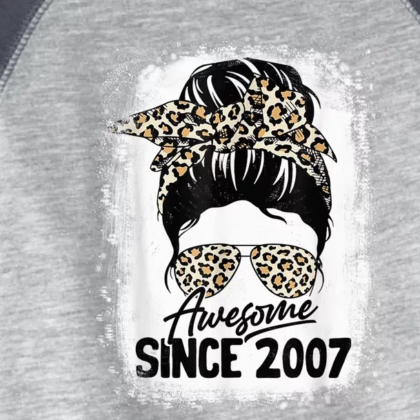 15 Years Old Awesome Since 2007 Leopard 15th Birthday Toddler Fine Jersey T-Shirt