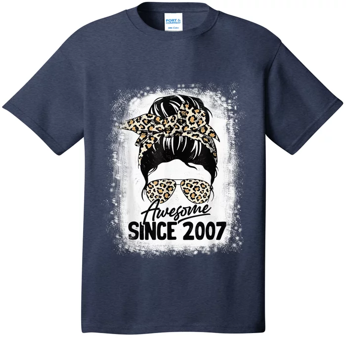 15 Years Old Awesome Since 2007 Leopard 15th Birthday T-Shirt