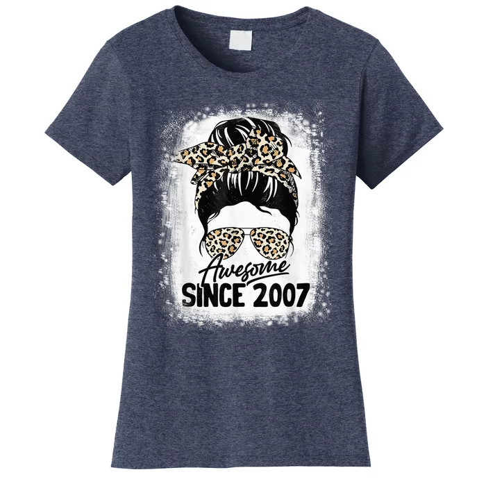 15 Years Old Awesome Since 2007 Leopard 15th Birthday Women's T-Shirt