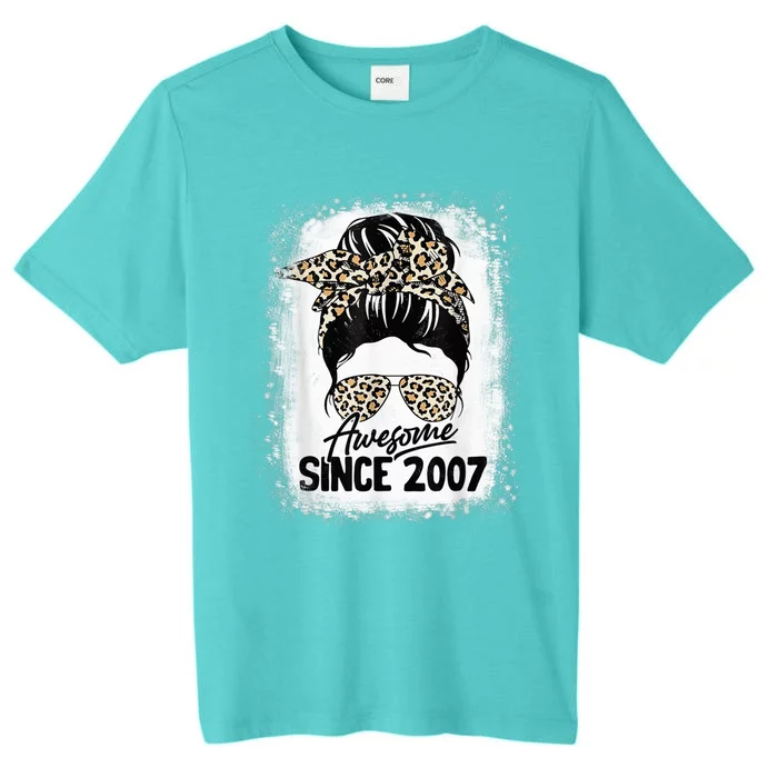 15 Years Old Awesome Since 2007 Leopard 15th Birthday ChromaSoft Performance T-Shirt