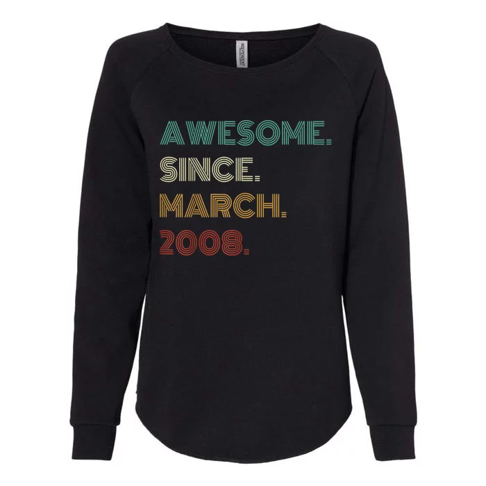 15 Years Old Awesome Since March 2008 15th Birthday Womens California Wash Sweatshirt