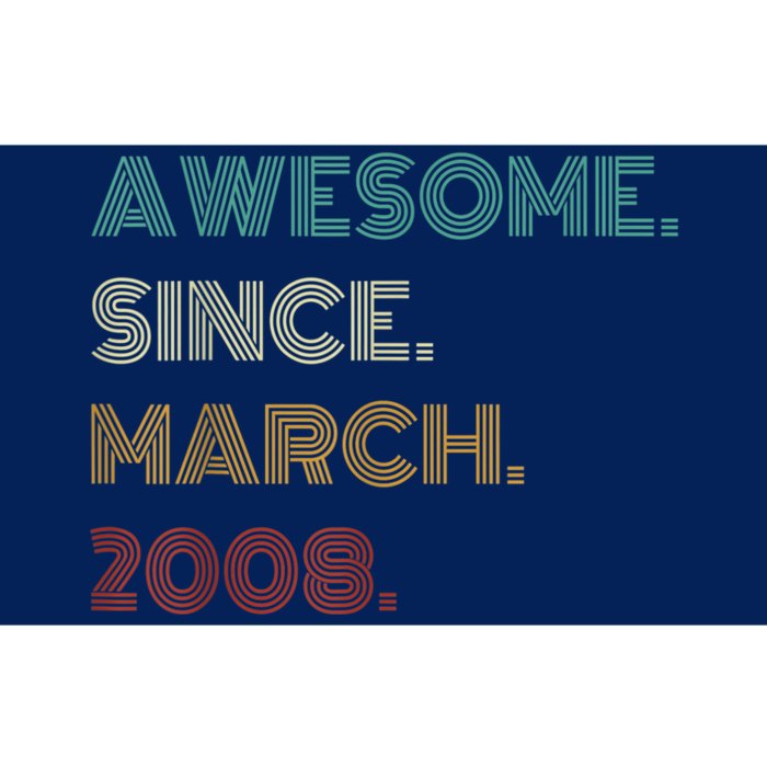 15 Years Old Awesome Since March 2008 15th Birthday Bumper Sticker