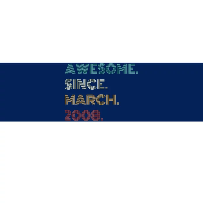 15 Years Old Awesome Since March 2008 15th Birthday Bumper Sticker