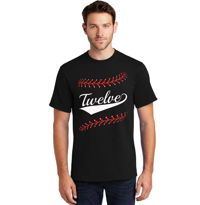 12 Year old 12th Baseball Softball Birthday Party Tall T-Shirt