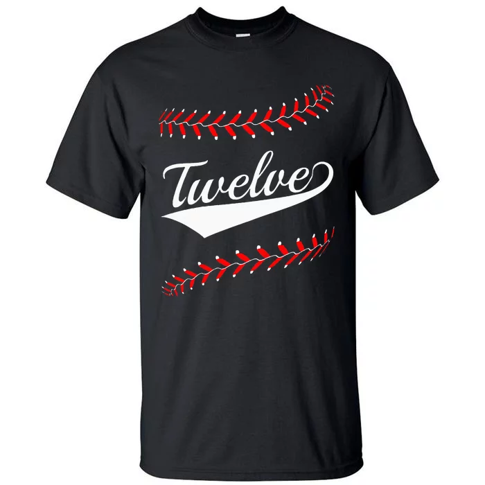 12 Year old 12th Baseball Softball Birthday Party Tall T-Shirt