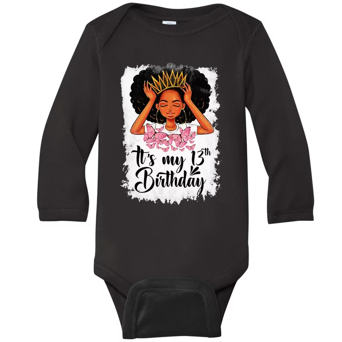 13 Year Old Gift Women Teenager Its My 13th Birthday Baby Long Sleeve Bodysuit