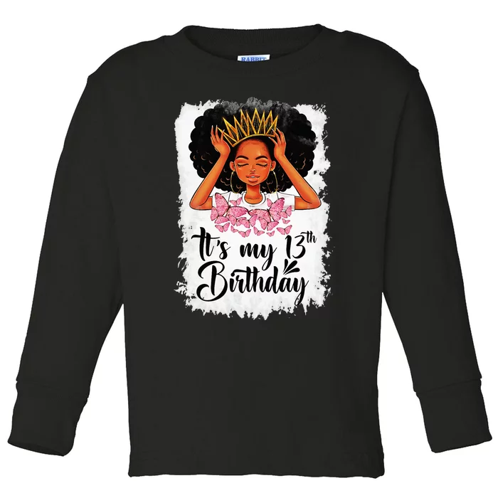 13 Year Old Gift Women Teenager Its My 13th Birthday Toddler Long Sleeve Shirt