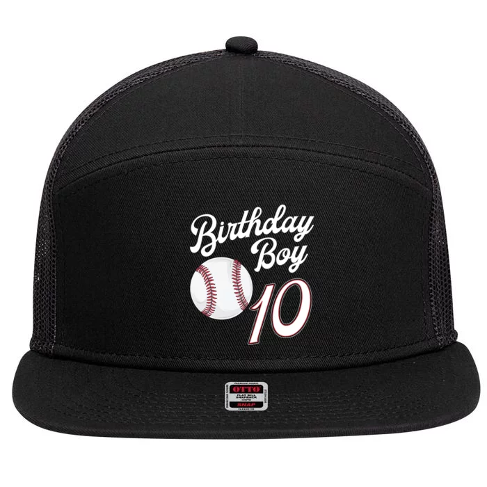 10 Years Old Baseball Themed 10th Birthday Party Sports 7 Panel Mesh Trucker Snapback Hat