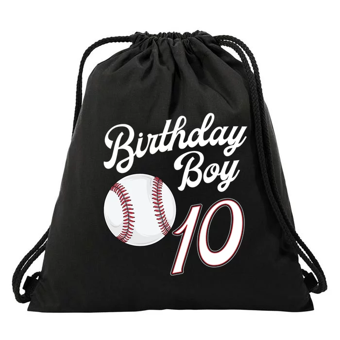 10 Years Old Baseball Themed 10th Birthday Party Sports Drawstring Bag