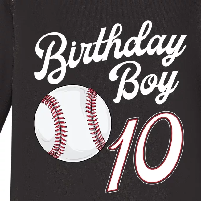 10 Years Old Baseball Themed 10th Birthday Party Sports Baby Long Sleeve Bodysuit