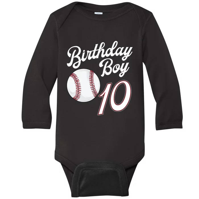 10 Years Old Baseball Themed 10th Birthday Party Sports Baby Long Sleeve Bodysuit