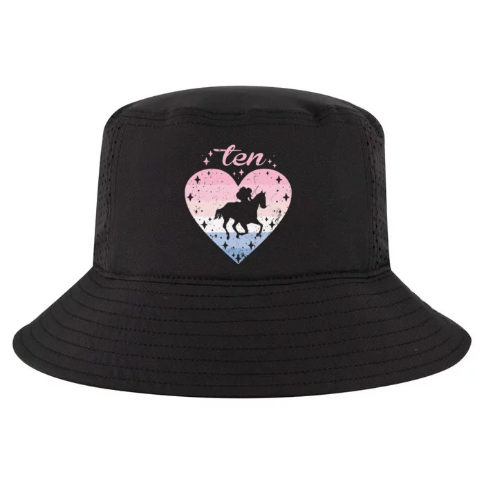 10 Year Old Cute Horse Riding Birthday 10th Bday Cool Comfort Performance Bucket Hat