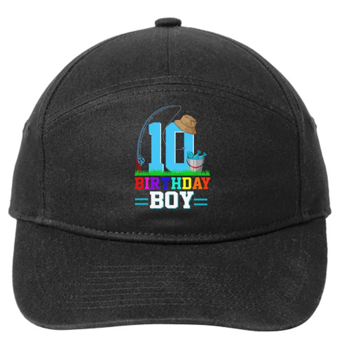 10 Year Old Fishing 10th Birthday Bday Party Decorations 7-Panel Snapback Hat