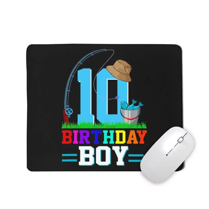 10 Year Old Fishing 10th Birthday Bday Party Decorations Mousepad