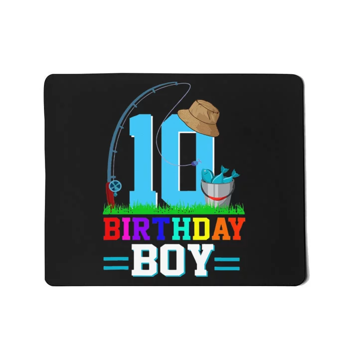 10 Year Old Fishing 10th Birthday Bday Party Decorations Mousepad