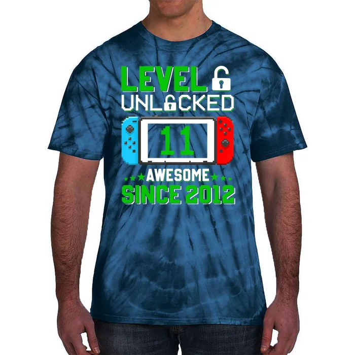 11 Year Old Boy Level 11 Unlocked Awesome 2012 11th Birthday Tie-Dye T-Shirt