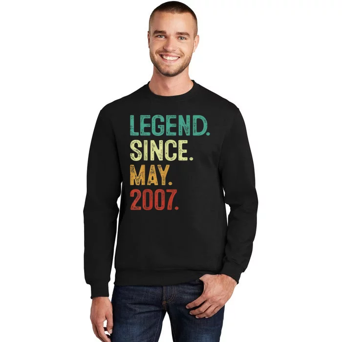 16 Years Old Legend Since May 2007 16th Birthday Tall Sweatshirt