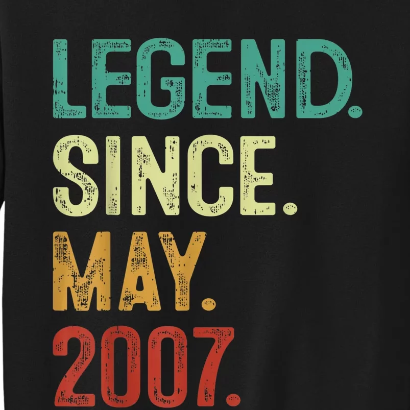 16 Years Old Legend Since May 2007 16th Birthday Tall Sweatshirt