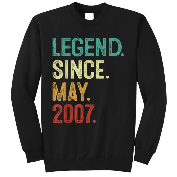 16 Years Old Legend Since May 2007 16th Birthday Tall Sweatshirt