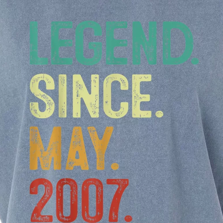 16 Years Old Legend Since May 2007 16th Birthday Garment-Dyed Women's Muscle Tee