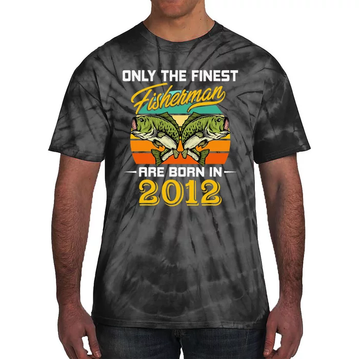 10 Years Old Fisherman Born In 2012 10th Birthday Tie-Dye T-Shirt