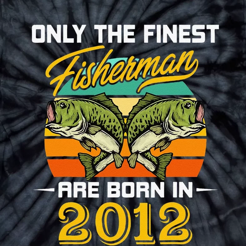 10 Years Old Fisherman Born In 2012 10th Birthday Tie-Dye T-Shirt