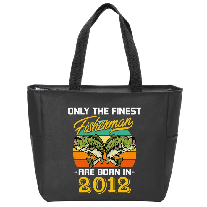 10 Years Old Fisherman Born In 2012 10th Birthday Zip Tote Bag