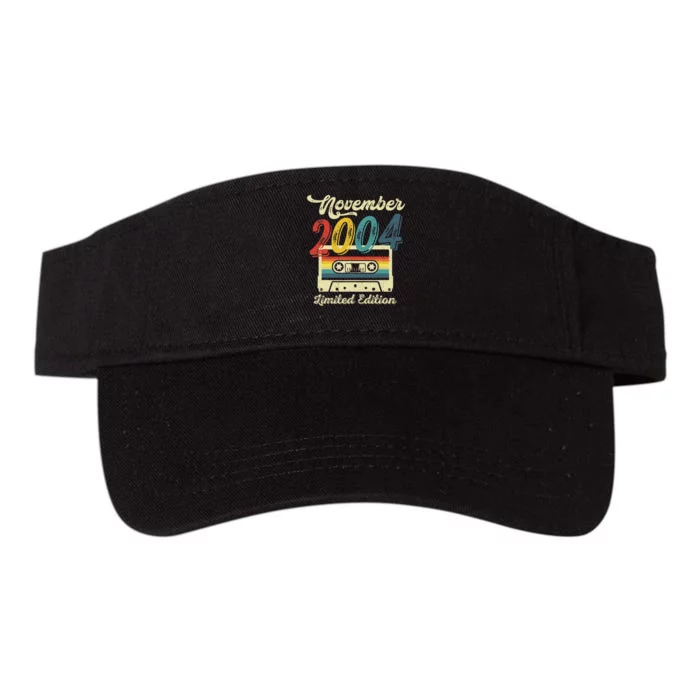 18 Years Old Gift Retro November 2004 Cassette 18th Birthday Valucap Bio-Washed Visor