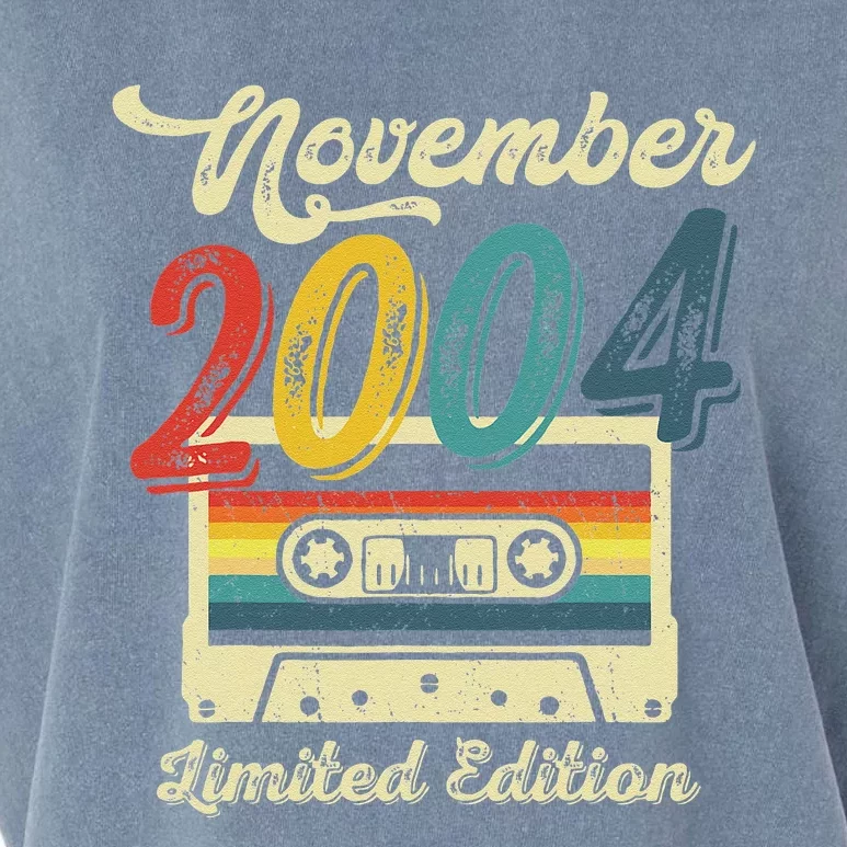 18 Years Old Gift Retro November 2004 Cassette 18th Birthday Garment-Dyed Women's Muscle Tee