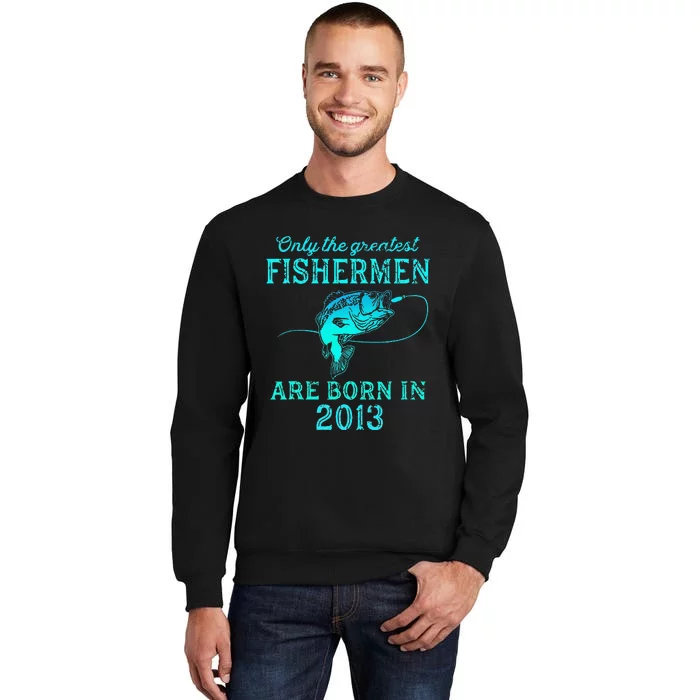 10 Years Old Fisherman Born In 2013 10th Birthday Sweatshirt