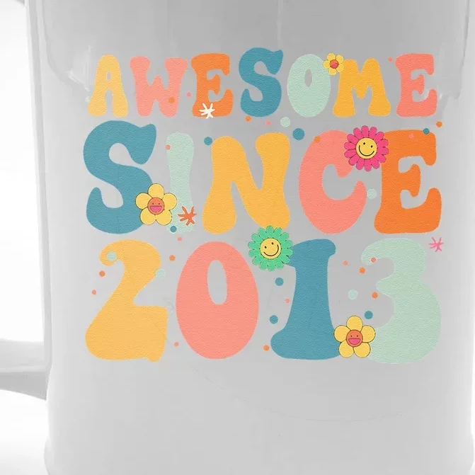 10 Year Old Awesome Since 2013 10th Birthday Gift Women Front & Back Beer Stein