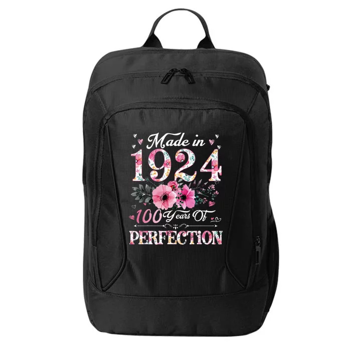 100 Year Old Made In 1924 Floral 100th Birthday Gifts City Backpack