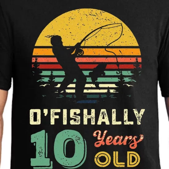 10 Years Old Fishing Gift 10 Yo Ten Year Old 10th Birthday Pajama Set