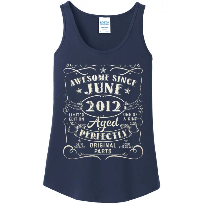 11 Year Old Awesome Since June 2012 11th Birthday Ladies Essential Tank