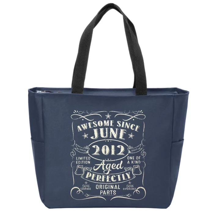 11 Year Old Awesome Since June 2012 11th Birthday Zip Tote Bag