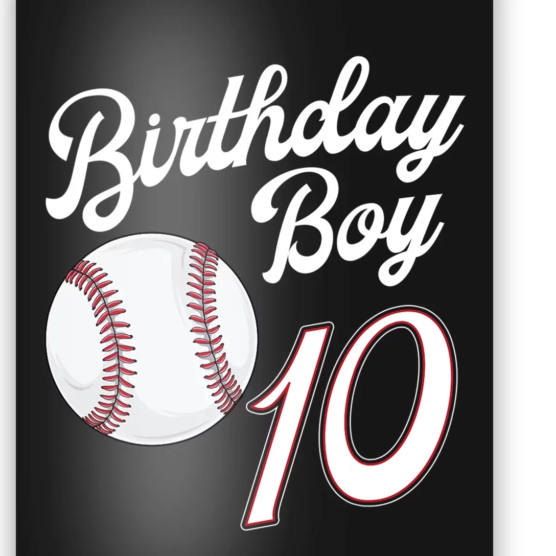 10 Years Old Baseball Themed 10th Birthday Party Sports Poster