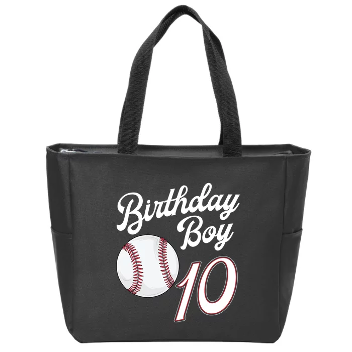 10 Years Old Baseball Themed 10th Birthday Party Sports Zip Tote Bag