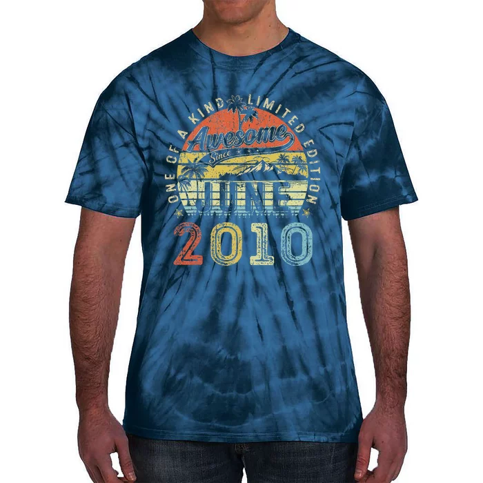 13 Year Old Awesome Since June 2010 13th Birthday Tie-Dye T-Shirt