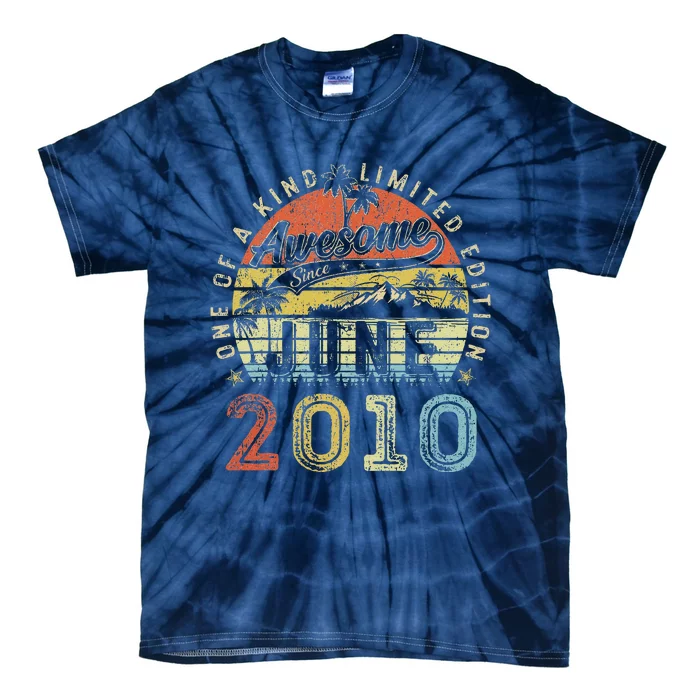 13 Year Old Awesome Since June 2010 13th Birthday Tie-Dye T-Shirt