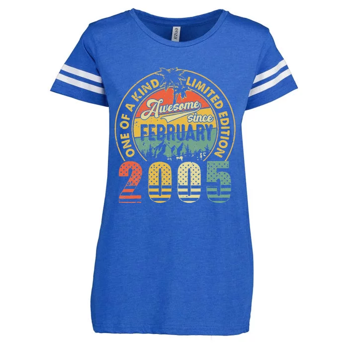 18 Years Old Gifts Vintage February 2005 18th Birthday Gift Enza Ladies Jersey Football T-Shirt