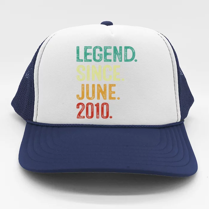 13 Years Old Legend Since June 2010 13th Birthday Trucker Hat