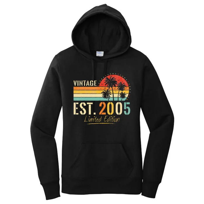 18 Years Old Vintage Est 2005 Limited Edition 18th Birthday Women's Pullover Hoodie