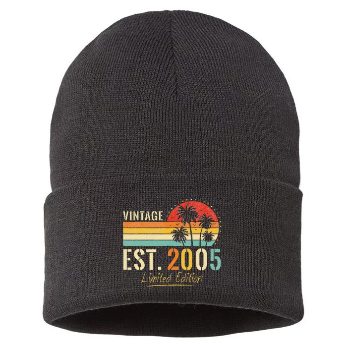 18 Years Old Vintage Est 2005 Limited Edition 18th Birthday Sustainable Knit Beanie