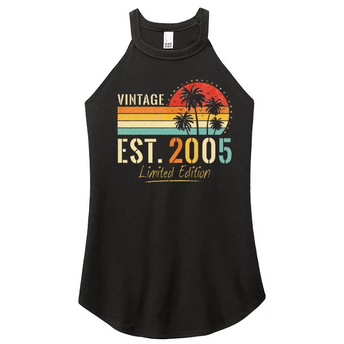 18 Years Old Vintage Est 2005 Limited Edition 18th Birthday Women’s Perfect Tri Rocker Tank