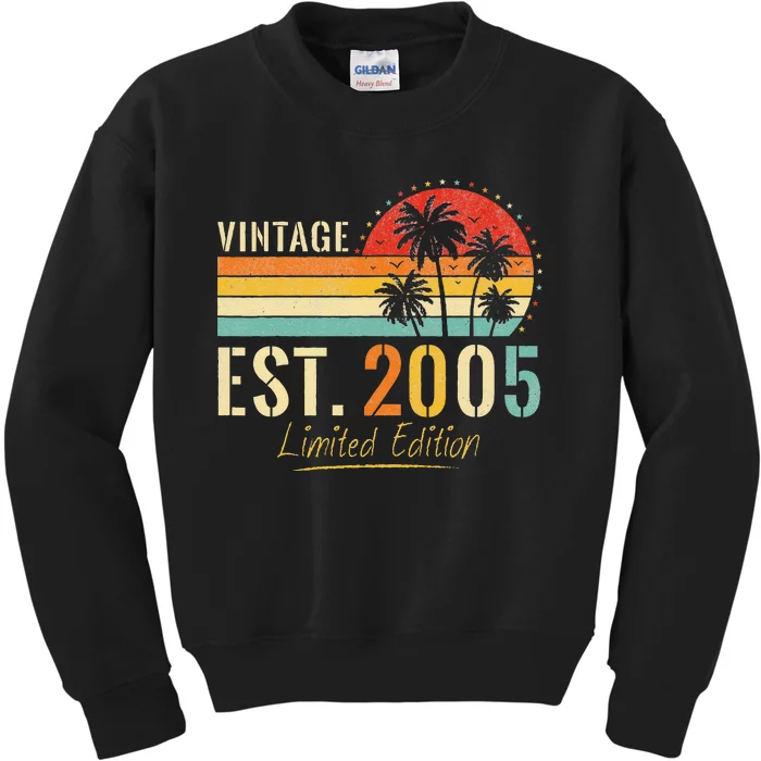 18 Years Old Vintage Est 2005 Limited Edition 18th Birthday Kids Sweatshirt