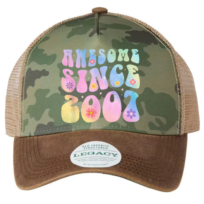 16 Year Old Awesome Since 2007 Tie Dye Flowers 16th Birthday Legacy Tie Dye Trucker Hat